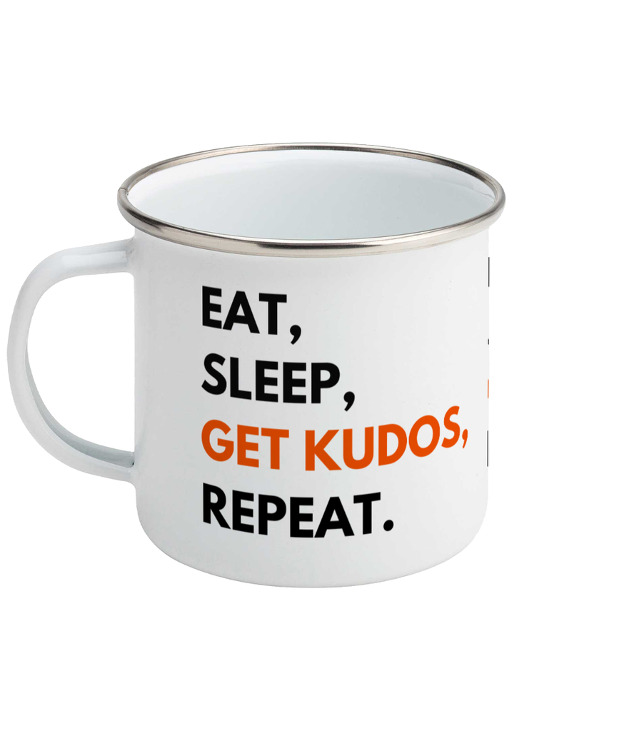 Enamel Mug 10oz - Eat, Sleep, Give Kudos, Repeat - Strava Lover Mug