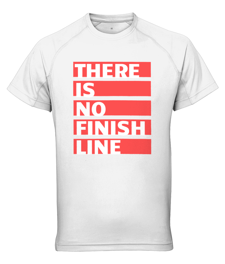 TriDri® Panelled Tech Tee Athletic Performance Motivational T-Shirt - There Is No Finish Line
